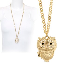 Necklace with pendant owl, length 75cm