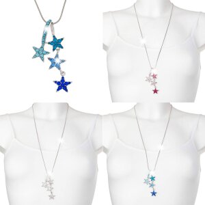 Necklace with stars pendant, length 72cm