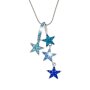 Kette mit Sternen Anh&auml;nger, L&auml;nge 72cm Blau   S-0121