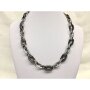 Stainless steel necklace silver+black