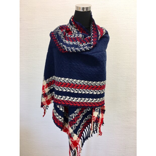 Scarf winter scarf with fringes 170 cm x 60 cm 100 % acrylic montana