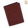 Unisex wallet made from real leather reddish brown