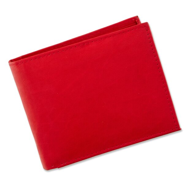 Real leather wallet red