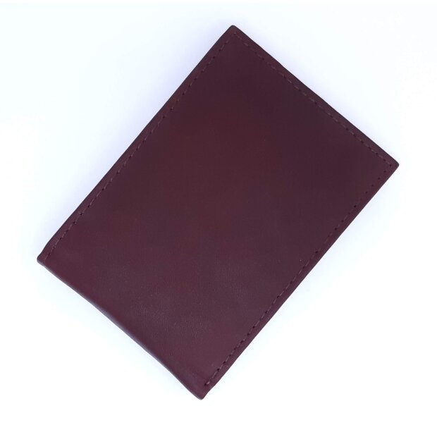 Wallet made from real leather 7,5 cm x 10 cm x 1 cm, reddish brown