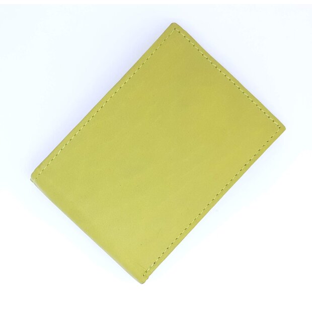 Wallet made from real leather 7,5 cm x 10 cm x 1 cm, apple green