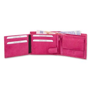 Unisex Geldb&ouml;rse Echtlederb&ouml;rse Portemonnaie  9,5x12x2,5 cm #00201 pink