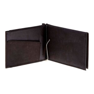 Portemonnaie/Geldb&ouml;rse Echtleder mit Clip Querformat ,robust, qualitativ hochwertig, #00023 schwarz