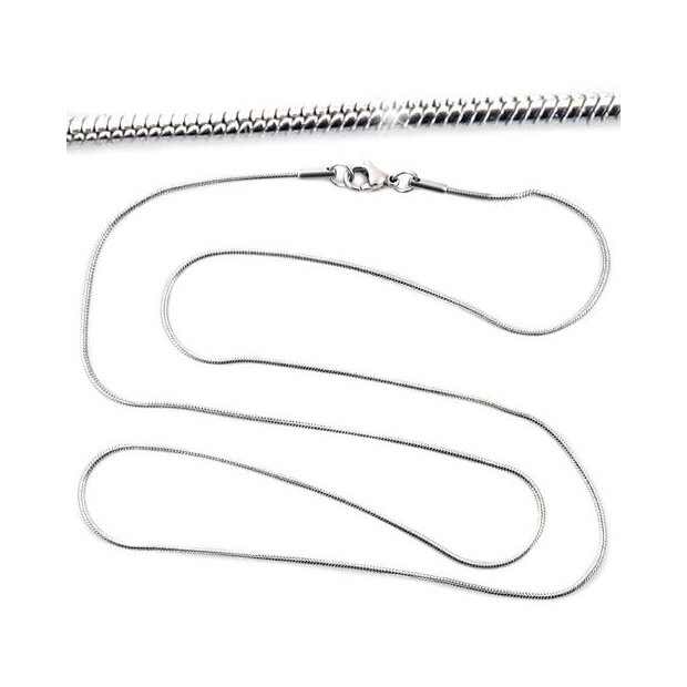 Stainless steel necklace 55 cm long 0,09 cm wide silver
