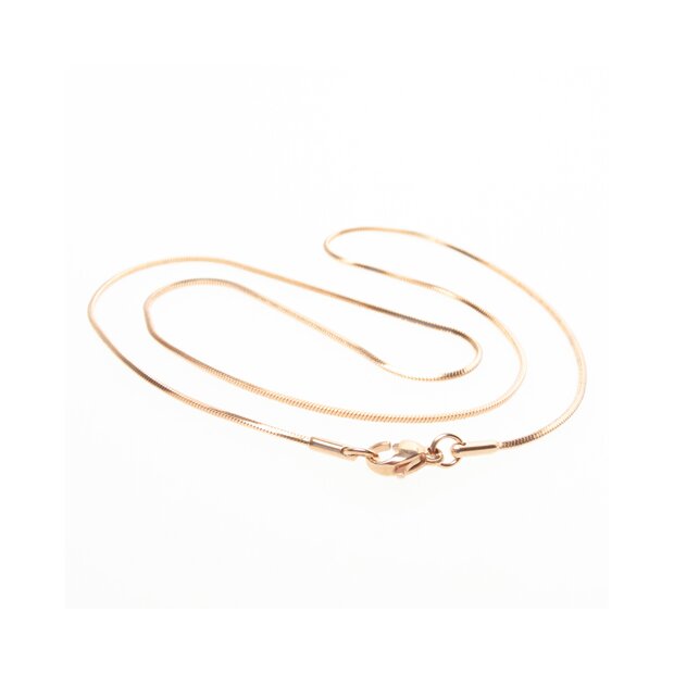 Stainless steel necklace 55 cm long 0,09 cm wide rose gold