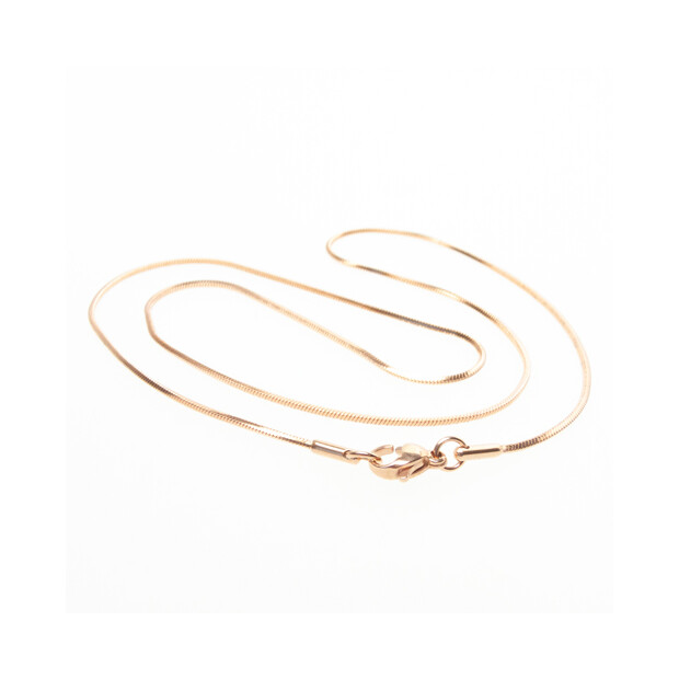 Stainless steel necklace 45 cm long 0,09 cm wide rose gold