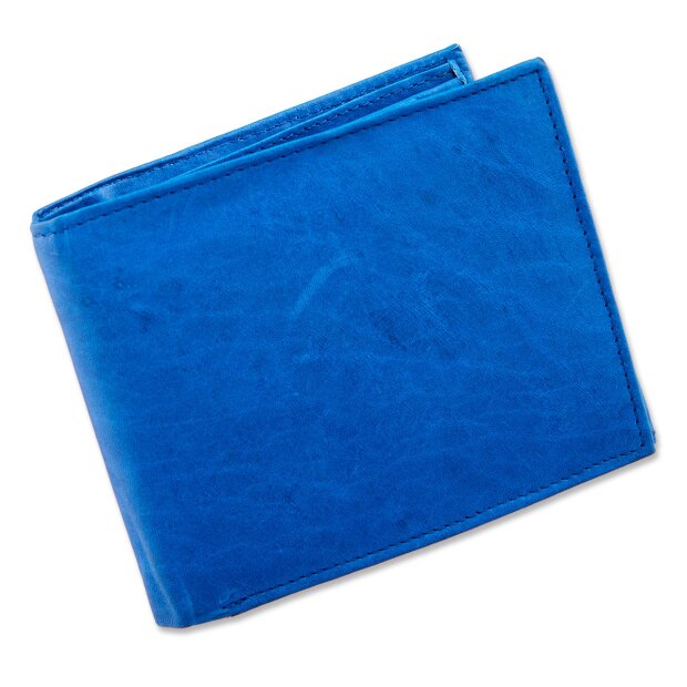 Real leather wallet 12 cm * 9.5 cm * 1.8 cm MK / 184 royal blue S-0001