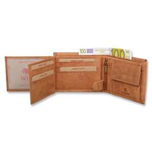 High quality and robust wallet made from real leather tan