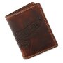 Wallet made from real water buffalo leather with eagle motif, mushroom