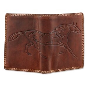 Leather wallet with horse print mushroom