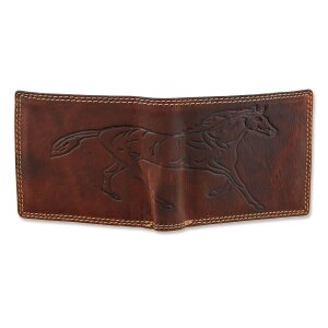 Wallet made from real water buffallo leather with horse...
