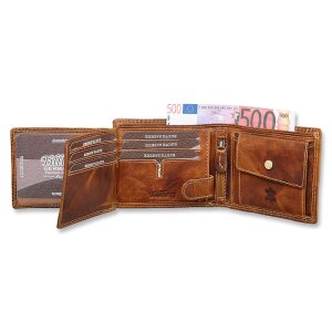 Wallet made from real water buffallo leather with horse motif