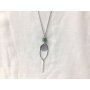 Necklace with pendant oval, circle and rod antique silver