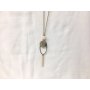 Necklace with pendant oval, circle and rod antique gold