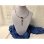 Necklace Choker withl Pearl and Bar Pendant