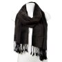 Shawl scarf with fringes 100% polyester darkgrey