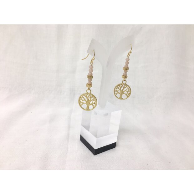 Earrings with tree pendant and pearls