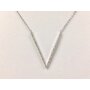 Necklace with rhinestone-studded &quot;V&quot; pendant...