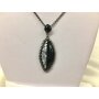 Necklace with oval pendant anthracite/black