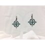 Earrings with small triangles hematite/turquoise