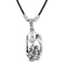 Leather necklace with a half skeleton as a pendant for men and women, length 45cm, lobster clasp