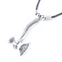 Leather necklace with ax pendant for women and men, length 45cm, lobster clasp