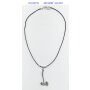 Leather necklace with ax pendant for women and men, length 45cm, lobster clasp