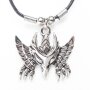 Leather necklace with a Bird of prey head pendant for men and women, length 45cm, lobster clasp