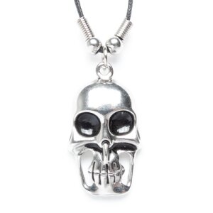 Leather necklace with a skull as a pendant for men and...