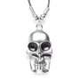 Leather necklace with a skull as a pendant for men and women, length 45cm, lobster clasp
