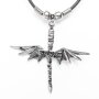 Leather necklace with a scepter with batwings as a pendant for men and women, length 45cm, lobster clasp