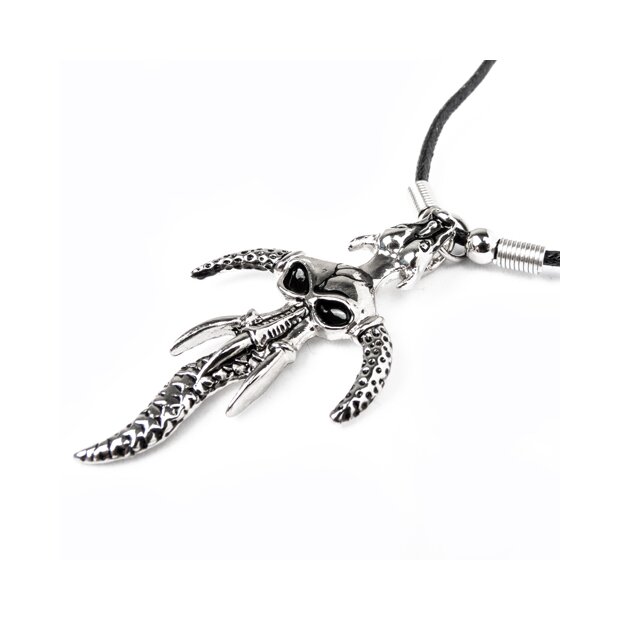 Leather necklace with an animal skull pendant for men and women, length 45cm, lobster clasp