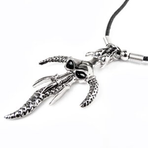 Leather necklace with an animal skull pendant for men and...