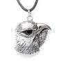 Leather necklace with head of eagle pendant for women and men, length 45cm, lobster clasp