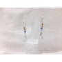 Earrings Creole with glass beads and abstract pendants silver