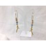 Earrings Creole with glass beads and abstract pendants gold
