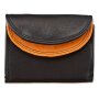 Small wallet made from real nappa leather black+tan