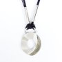 Necklace with an corrugated oval pendant, length 45cm, lobster clasp
