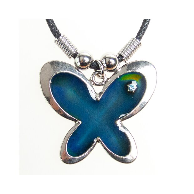 Mood necklace with a big butterfly with rhinestone SR-20501 Length 45cm, lobster clasp