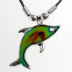 Mood necklace with an dolphin with rhinestone SR-20502...
