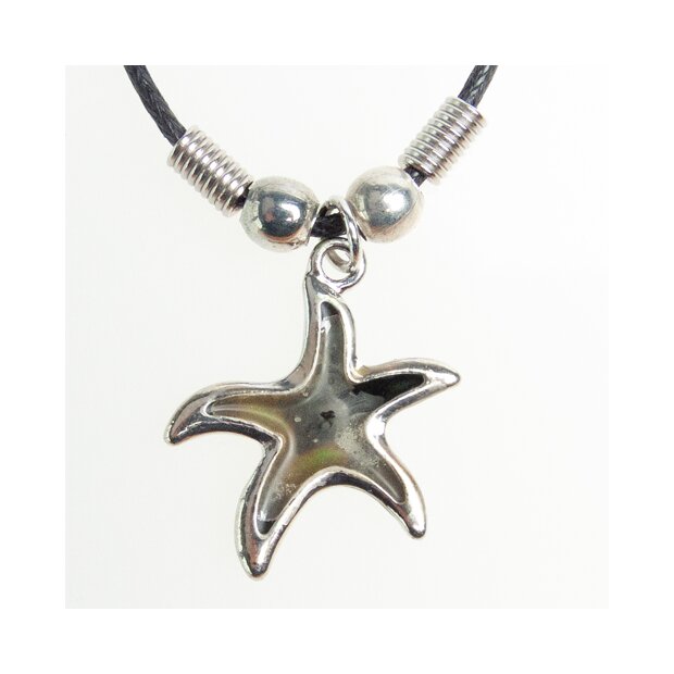 Mood necklace with starfish pendant, SR-20506, Length 45cm, lobster clasp
