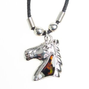 Mood necklace with horse head pendant, SR-20507, Length...