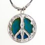 Mood necklace with PEACE  pendant, SR-20509, Length 45cm, lobster clasp