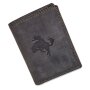 Mens wallet made from real leather with cowboy and horse motif, black