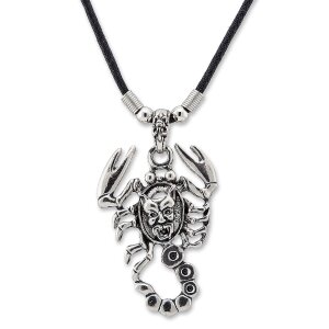 Leather necklace with scorpio pendant for women and men,...