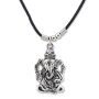 Leather necklace with ganesha pendant for women and men, SR-20538, length ca.45cm, lobster clasp